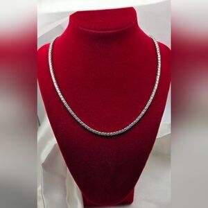 Pure Luxury Collection Sterling Silver 925 3mm Moissanite Tennis Necklace